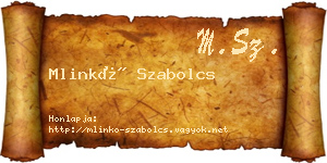 Mlinkó Szabolcs névjegykártya