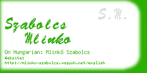 szabolcs mlinko business card